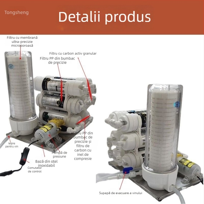 Filtru de alcool cu cărbune activ pentru maturare și eliminarea amărăciunii; filtru compact pentru băuturi spirtoase făcute acasă în cantități mici