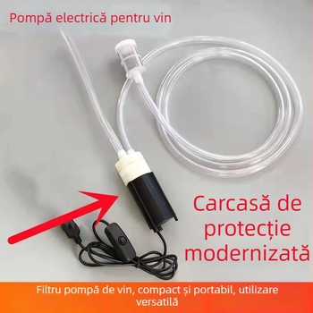 Pompă electrică pentru vin cu dozator automat și filtru pentru vin de orez