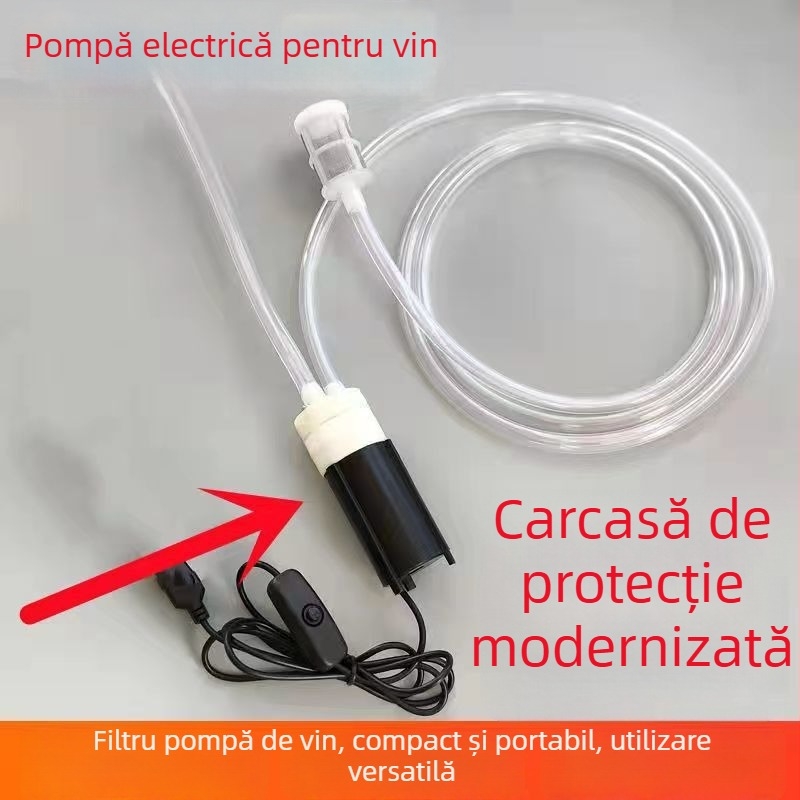 Pompă electrică pentru vin cu dozator automat și filtru pentru vin de orez
