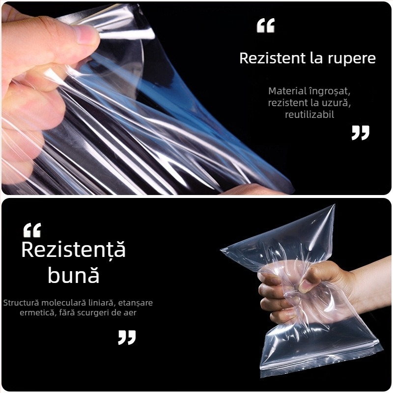 Pungi de congelare alimentare pentru uz casnic, pentru carne și fructe de mare, transparente, groase pentru păstrarea prospețimii în frigider