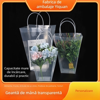 Geantă PP în formă de scară, geantă transparentă pentru flori, sacoșă cadou de Ziua Profesorului, pungă de ambalaj, geantă în formă de T