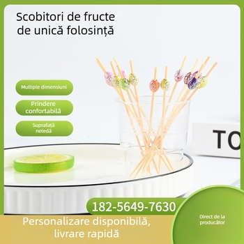 Scobitori din bambus cu mărgele colorate pentru fructe și cocktailuri – pentru hoteluri și restaurante de lux