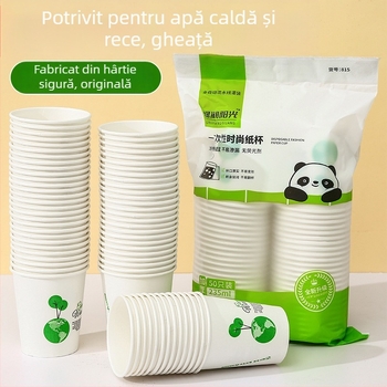 100 cupe de hârtie de unică folosință, groase, pentru ceai și ceai cu lapte, 201–300 ml, utilizare casnică și comercială