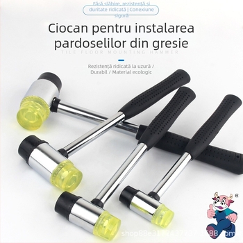 Ciocan de cauciuc cu mâner din țeavă de oțel, cap din oțel carbon înalt, mini pentru imprimări pe frunze