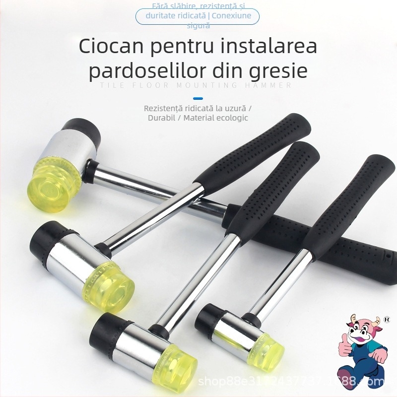 Ciocan de cauciuc cu mâner din țeavă de oțel, cap din oțel carbon înalt, mini pentru imprimări pe frunze