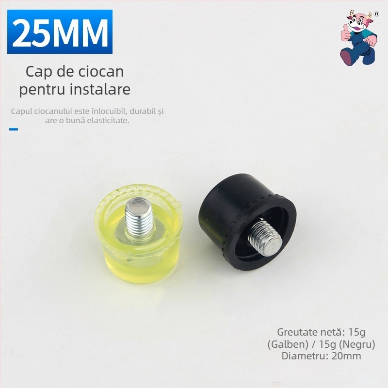 Ciocan de cauciuc cu mâner din țeavă de oțel, cap din oțel carbon înalt, mini pentru imprimări pe frunze