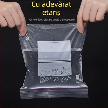 Pungi pentru conservarea alimentelor cu închidere dublă, groase, cu fermoar, de calitate alimentară, pentru porționare și menținerea prospețimii
