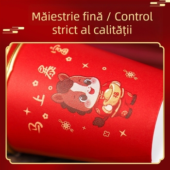 2026 anul alului cu folie de aur, pahare de hârtie de unică folosință pentru uz casnic, sărbătoarea Anului Nou, îngroșate, de înaltă calitate, rezistente la căldură