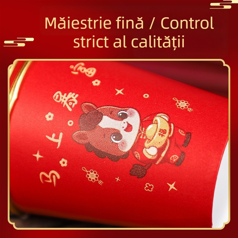 2026 anul alului cu folie de aur, pahare de hârtie de unică folosință pentru uz casnic, sărbătoarea Anului Nou, îngroșate, de înaltă calitate, rezistente la căldură