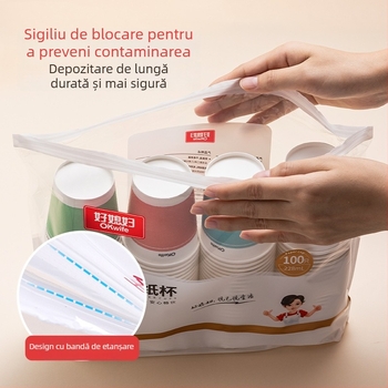 Good Wife cupe de hârtie de unică folosință, pachet 100, 228 ml, îngroșate, multicolor, pentru apă, lapte de soia și cafea