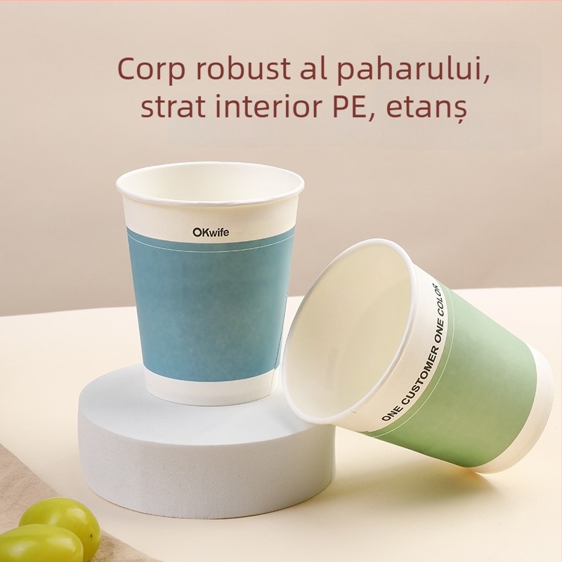 Good Wife cupe de hârtie de unică folosință, pachet 100, 228 ml, îngroșate, multicolor, pentru apă, lapte de soia și cafea