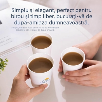 LL16 pahare de hârtie, 250 ml, albe, 50 bucăți pe ambalaj, pahare de unică folosință pentru utilizare zilnică acasă și la birou