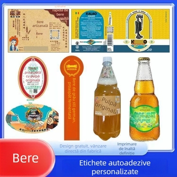 Etichete pentru sticle de bere, autocolante de sigilare, hârtie adezivă pentru etichete cu formă specială