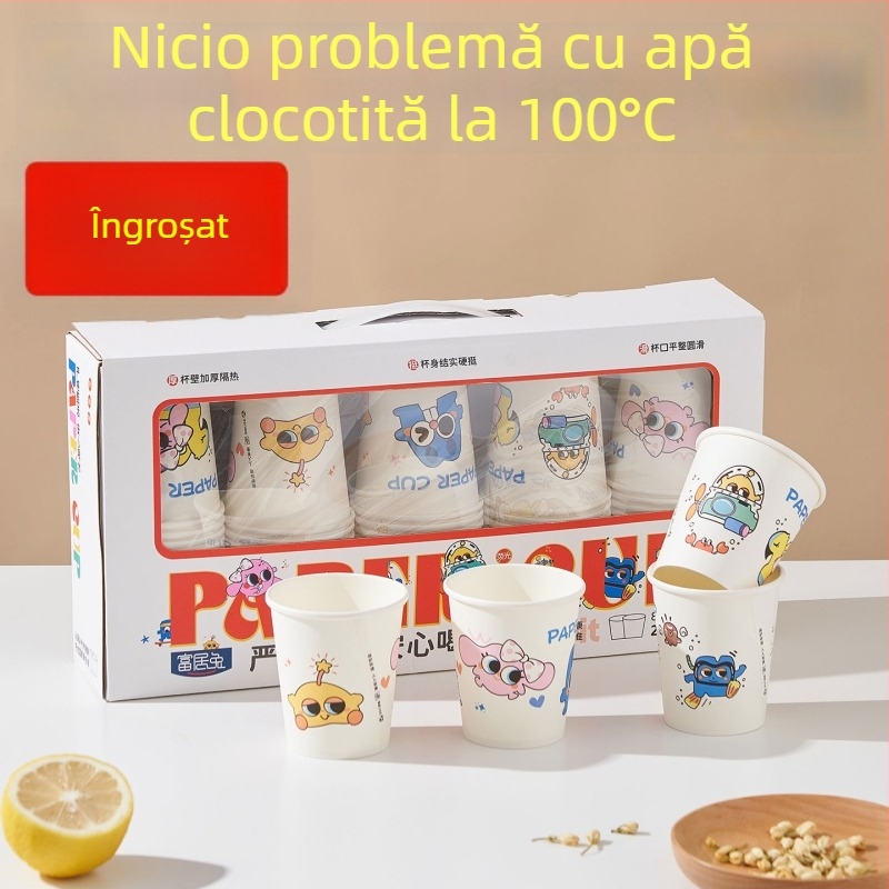 Cupe de unică folosință din hârtie pentru apă și ceai, grosificate, utilizare casnică, capacitate mare