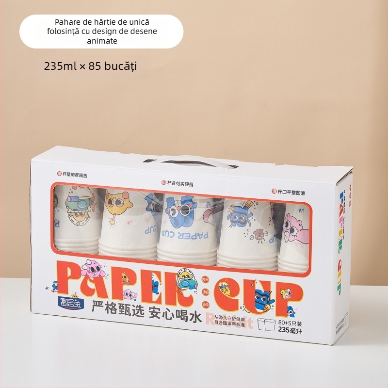 Cupe de unică folosință din hârtie pentru apă și ceai, grosificate, utilizare casnică, capacitate mare