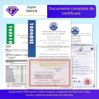 Etichete autocolante cu logo personalizat, etichete publicitare pe role, ștampilare cu aur pe PVC transparent pentru protecție împotriva falsificării