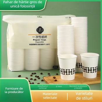 Pahar de hârtie de unică folosință, calitate alimentară, cu pereți groși, rezistent la temperaturi înalte, pentru băuturi calde, utilizare casnică, personalizabil