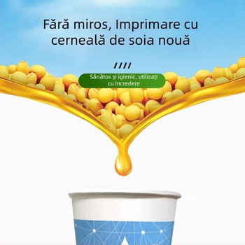 Căni de unică folosință pentru băuturi calde, capacitate 8 oz, 100 de bucăți, din hârtie laminată, pentru uz casnic.