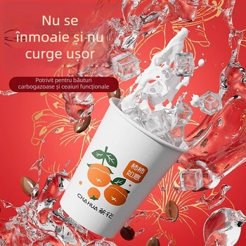 Camellia 218ml pahare din hârtie laminate, de unică folosință, 100 bucăți în pachet, PE laminate, anti-scurgere