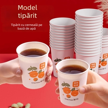 Camellia 218ml pahare din hârtie laminate, de unică folosință, 100 bucăți în pachet, PE laminate, anti-scurgere