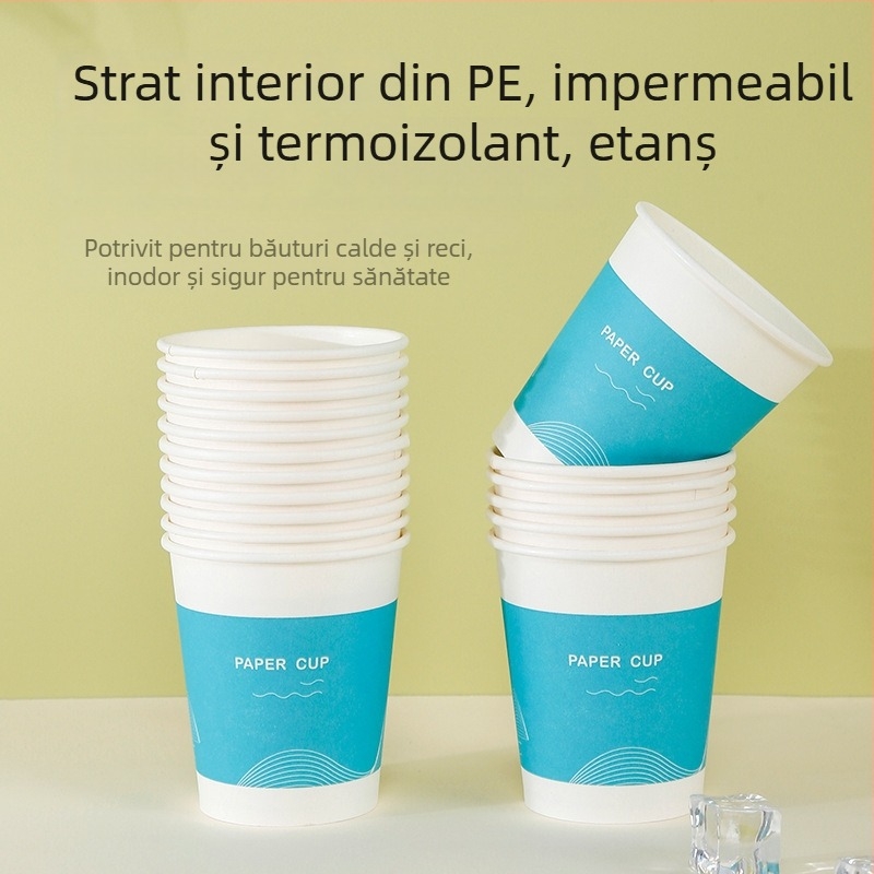Cupe de hârtie de unică folosință pentru băuturi calde, capacitate 201–300 ml, 100 buc