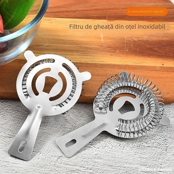 Filtru de gheață din oțel inoxidabil pentru cocktailuri și bar la domiciliu – instrument DIY