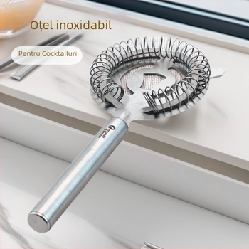 Separator de gheață din oțel inoxidabil, mâner tubular lung, cap rotund, filtru 430 și filtru de gheață 304