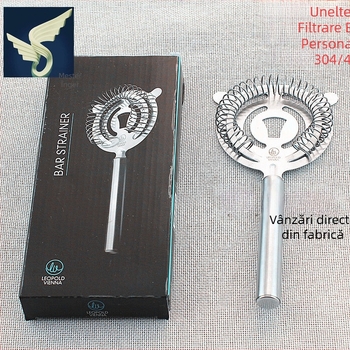 Separator de gheață din oțel inoxidabil, mâner tubular lung, cap rotund, filtru 430 și filtru de gheață 304