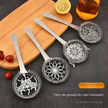 Filtru de gheață pentru cocktail, în formă de craniu, din oțel inox 304