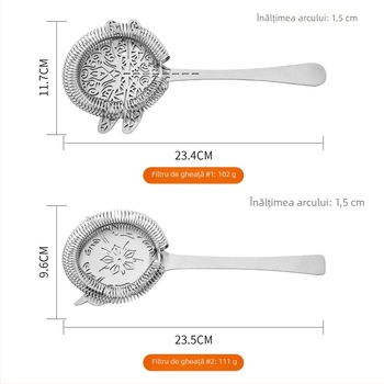 Filtru de gheață pentru cocktail, în formă de craniu, din oțel inox 304