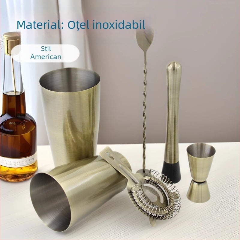 Shaker din oțel inoxidabil 304, tip Boston pentru cocktailuri, set de instrumente de bar