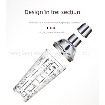 Shaker de cocktail din oțel inoxidabil și sticlă pentru ceai cu lapte, instrument de bar pentru casă