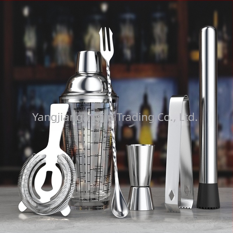 Shaker de cocktail din oțel inoxidabil și sticlă pentru ceai cu lapte, instrument de bar pentru casă