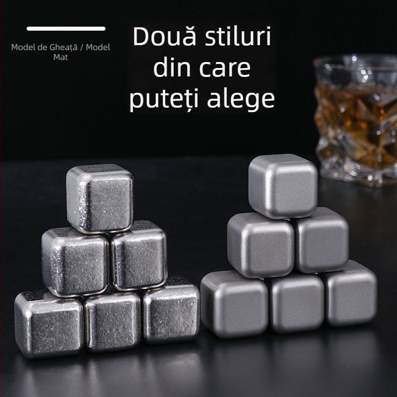 Cuburi de gheață din titan pur, de calitate alimentară, pentru baruri comerciale, aparat metalic de răcire rapidă, formă reutilizabilă pentru cuburi de gheață