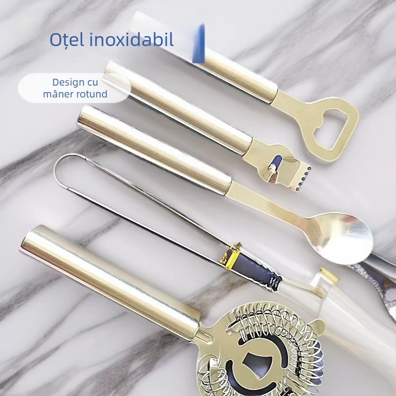 Filtru de gheață cu mâner rotund din oțel inoxidabil, filtru pentru vin, instrument de bar