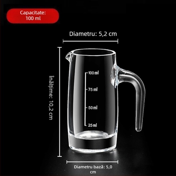 Decantor din sticlă fără plumb, cu margine gravată și dozator de vin integrat, 100–150 ml