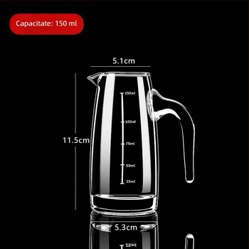Decantor din sticlă fără plumb, cu margine gravată și dozator de vin integrat, 100–150 ml