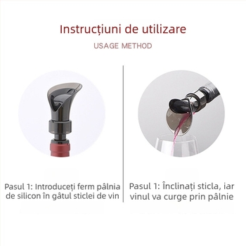 Stopper de vin cu formă de petală, dop vid pentru conservare și turnător de vin, decantator 2-in-1 pentru turnare rapidă.