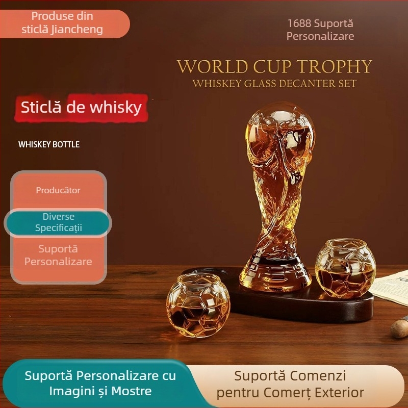 Decantator Hercules Cup pentru vin roșu și whisky, sticlă borosilicitat transparentă