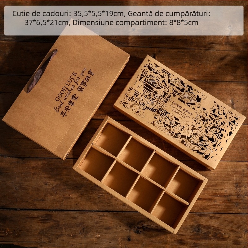 Cutie cadou de Anul Nou 2026, în stil tradițional, Anul Calului, set pentru Festivalul de Primăvară, dulciuri coapte și bomboane, cutie goală