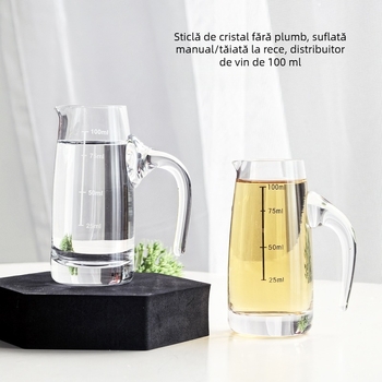 Decantor din cristal pentru băuturi, cu scară de măsurare, pentru uz casnic, hoteluri și restaurante