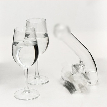 Decantor de whiskey din sticlă transparent, decor de masă — livrat direct de la producător