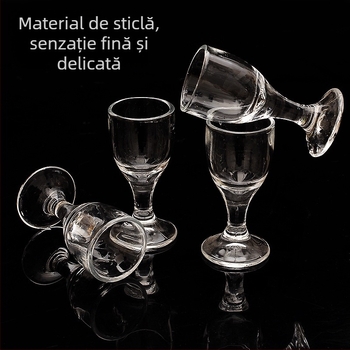 Set de 6 pahare mici din sticlă pentru shot, stil modern minimalist, capacitate 1–100 ml