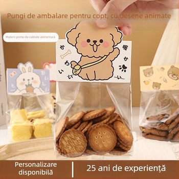 Pungi de ambalare pentru biscuiți și produse de panificație, pungi din plastic pentru bomboane, pungi pentru gustări cu desene animate și închidere sigilată