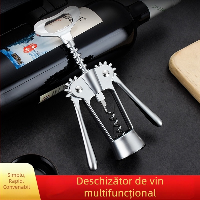 Deschizător de sticle multifuncțional, cu logo gravat la laser, din aliaj de zinc — cadou