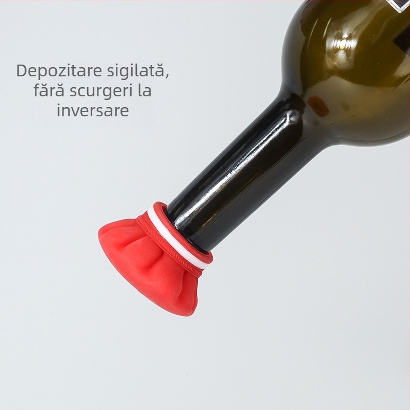 Luxing dop de vin din silicon cu design de pălărie de bucătar – sigilare vacuum, etanșare anti-scurgeri pentru șampanie și vin