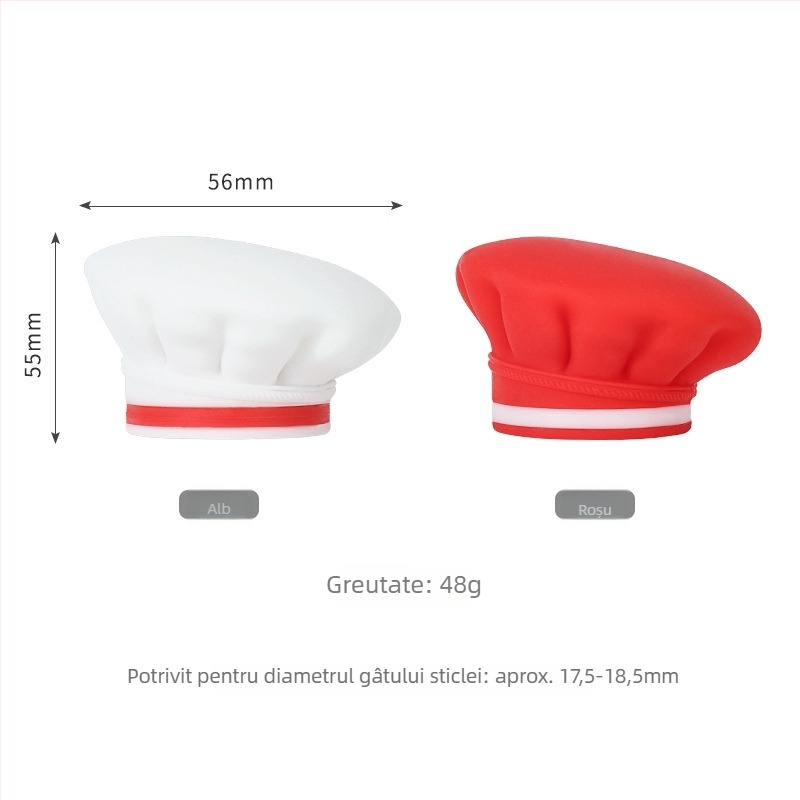 Luxing dop de vin din silicon cu design de pălărie de bucătar – sigilare vacuum, etanșare anti-scurgeri pentru șampanie și vin