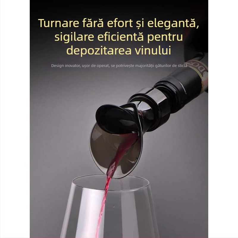 Stopper pentru sticla de vin roșu, în formă de petală, cu robinet de turnare, potrivit pentru diferite sticle, depozitare și etanșare, două funcții