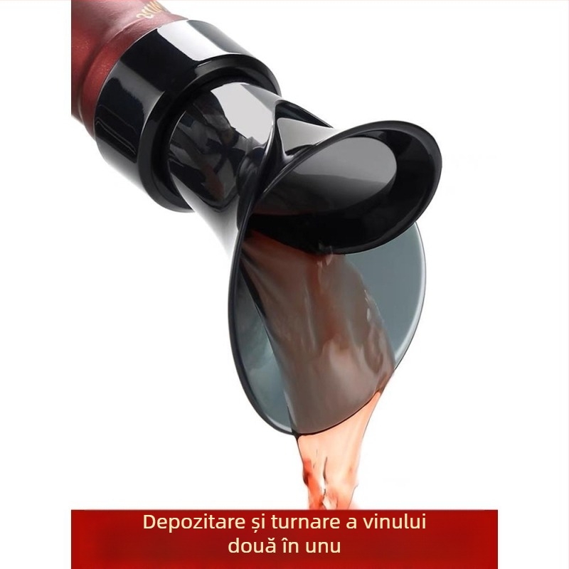 Stopper pentru sticla de vin roșu, în formă de petală, cu robinet de turnare, potrivit pentru diferite sticle, depozitare și etanșare, două funcții