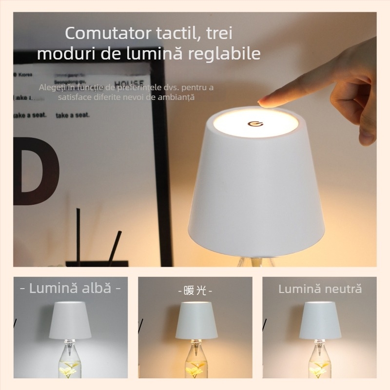 Lampa pentru sticlă de vin cu capac inserabil – lumină de noapte și lampă ambientală (reîncărcabilă)